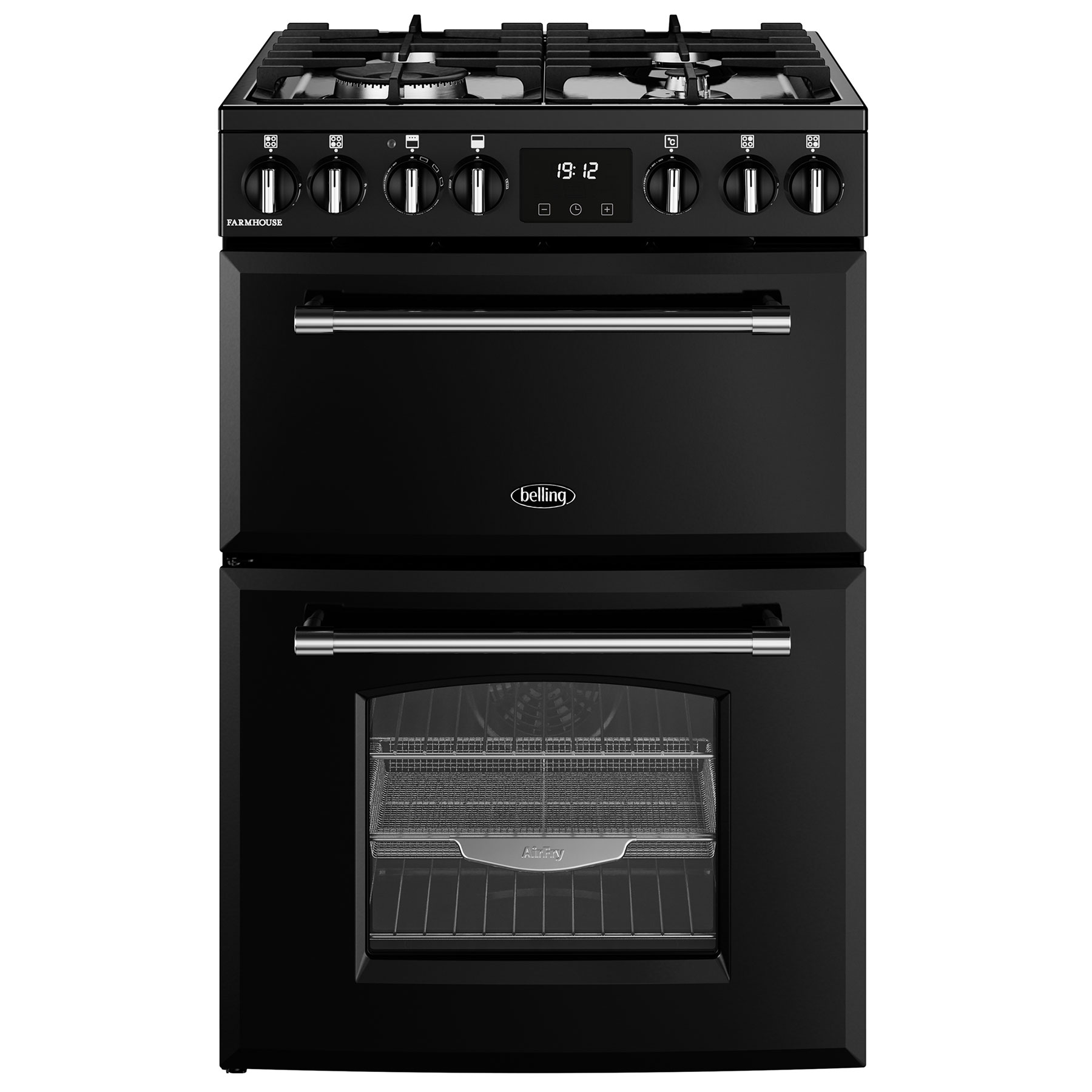 Belling 444411813 60cm Wide Farmhouse Double Oven Dual Fuel Cooker in