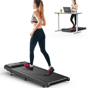 Cardirun 2-in-1 Under Desk Treadmill with Incline and Handle, Compact 2.5HP Portable Walking and Running Machine for Home Use, Supports Up to 136KG, Features LED Display and Voice/App/Remote Control