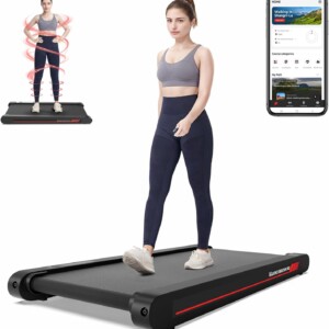 Sperax 4-in-1 Vibration Walking Pad: Portable Under-Desk Treadmill with Vibration Function & App Control, Black RM02, Featuring 5% and 10% Inclines