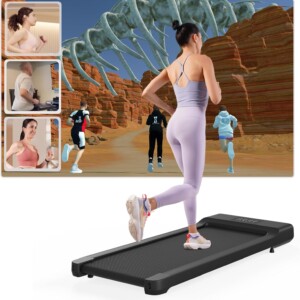 Lacuffy 2.5HP Race-Ready Under Desk Treadmill with App Control, Supports up to 159kg, Features Multi-Runner Competitions & Live Interaction, Convenient Home Delivery