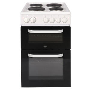 Solt ATCC50W 50cm Twin Cavity Electric Cooker in White Solid Plate Hob