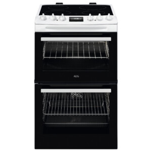 AEG CCX1530ACW 55cm Double Oven Electric Cooker in White Ceramic Hob