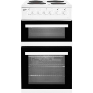 Beko EDP503W 50cm Double Oven Electric Cooker in White Solid Plate