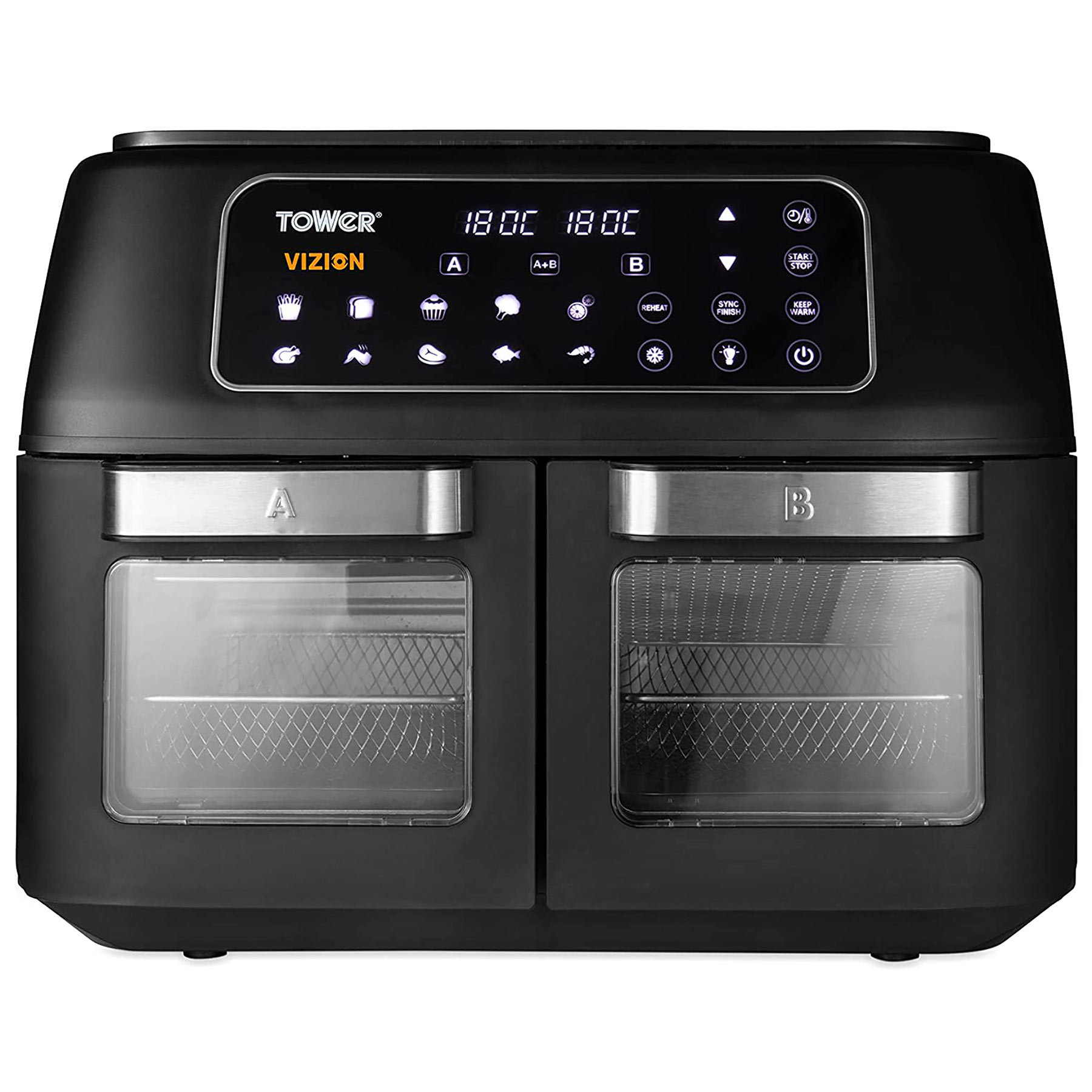 Tower T17102 11L VORTX Dual Zone Air Fryer with Vizion Windows