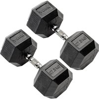 York 27.5kg Commercial Rubber Hex Dumbbells
