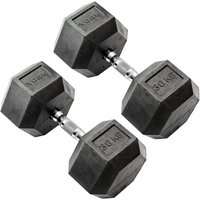 York 30kg Commercial Rubber Hex Dumbbells