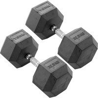 York 32.5kg Commercial Rubber Hex Dumbbells