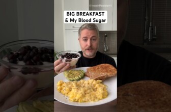 Big breakfast and my blood sugar. #glucose #bloodsugar #insulinresistant1 #diabetes #breakfast