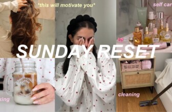 sunday reset routine🎀🧼🧺: deep clean, self care, prep for the week!