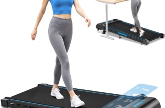 4 in 1 Walking Pad with 9% Incline, 10KM/H Treadmills for Home with Double Frame 330 LB Weight Capacity, Under Desk Walking Treadmill with 12 HIIT Programs, Magnetic Remote Control