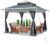 VOUNOT® 3.6m x 3.6m Pop Up Gazebo with Mesh Sides, Garden Double Roof Marquee Party Tent with Leg Weights & Roller Bag, Grey