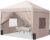 Quictent Pop Up Gazebo with 4 Sides, 3 x 3m waterproof Event Shelter Canopy with Mesh Windows & Carry Bag, 4 Sandbags, Folding Party Tent for Garden, Barbecues, Camping – Beige