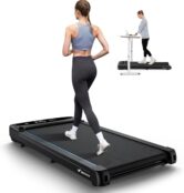 MERACH Walking Pad Treadmill with 0-9% Incline, 3 in 1 Under Desk Treadmill for Home/Office, 265LBS Capacity, 2.75HP Portable Treadmills with Magnetic Remote Control, LED Display, Space-Saving